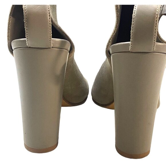 VINCE Women Heel Size 8 Gray Addison Peep Toe Block Suede Casual Party Office - Picture 4 of 12